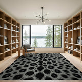 Gray Leopard Print Area Rug