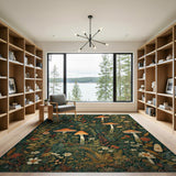 Multi-color and Patterns Enchanted Mushroom Woodland Area Rug