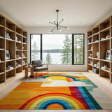 Multi-color and Patterns Whimsical Rainbow Clouds Area Rug