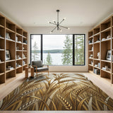 Yellow Golden Wheat Stalks Area Rug