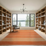 Orange Horizontal Stripe Distressed Area Rug