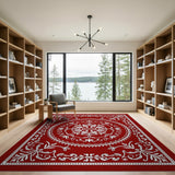 Red Red Persian Mandala Area Rug