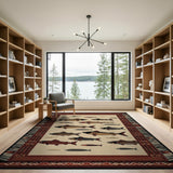Heritage Tribal Fish Motif Area Rug
