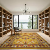 Yellow Vibrant Yellow Southwestern Geometric Area Rug