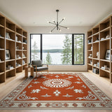 Orange Terracotta Persian Medallion Area Rug