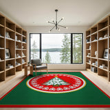 Festive Christmas Tree Snowflake Medallion Rug