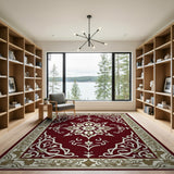 Luxurious Red Persian Medallion Area Rug