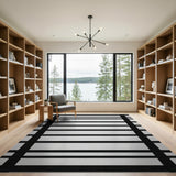 Bold Black White Grid Geometric Geometric Modern Area Rug
