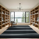 Wavy Grayscale Abstract Area Rug