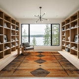Terracotta Diamond Geometric Southwestern Rug