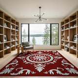 Red Opulent Red Persian Floral Medallion Rug