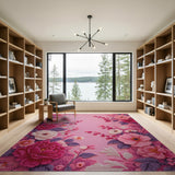 Floral Vintage Blush Pink Peony Floral Area Rug