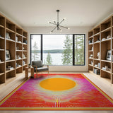 Multi-color and Patterns Geometric Modern Radiant Sunburst Geometric Area Rug