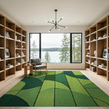 Green Vibrant Green Geometric Abstract Area Rug