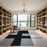 Modern Geometric Black White No. 5 Area Rug