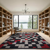 Crossword Puzzle Geometric Area Rug