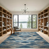 Blue Teal Heritage Tribal Geometric Heritage Tribal Area Rug