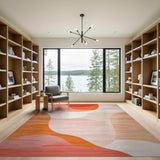 Orange Abstract Wavy Orange Area Rug