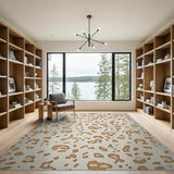 Beige Leopard Print Tufted Area Rug