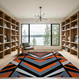 Geometric Modern Orange Bold Orange Geometric Modern Area Rug