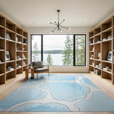 Dreamy Watercolor Clouds Blue Area Rug