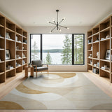 Beige Abstract Swirl Area Rug