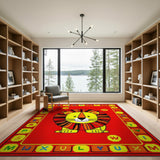 Cheerful Lion ABC Alphabet Kids Area Rug