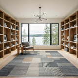 ODIKA Abstract Grey Geometric Area Rug