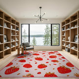 Strawberry Scatter Pink Tufted Area Rug