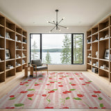 Cherry Bow Pink Stripe Area Rug