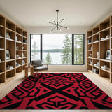 Heritage Tribal Bold Red Black Heritage Tribal Area Rug