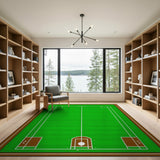 Soccer Field Green Area Rug