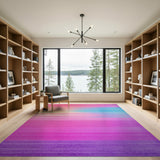 Vibrant Ombre Rainbow Stripe Area Rug