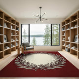Vintage Laurel Wreath Red Area Rug