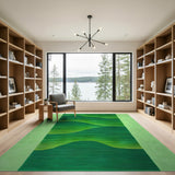 Lush Green Wave Abstract Area Rug