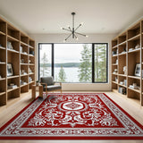 Red Ornate Red Traditional Persian Area Rug