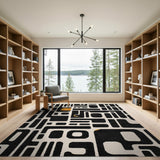 Bold Geometric Black White No. 13 Area Rug