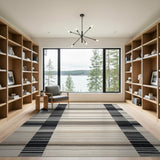 Modern Black Grey Plaid Area Rug