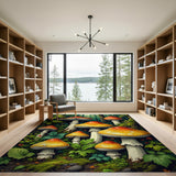 Enchanted Mushroom Forest Cluster Area Rug