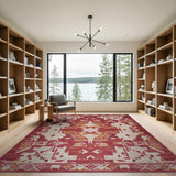 Red Red Southwestern Geometric Area Rug