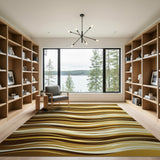 Wavy Brown Tan Abstract Abstract Area Area Rug