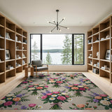 Pastel Rose Bouquet Floral Area Rug