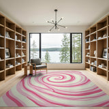 Abstract Area Hypnotic Pink Swirl Area Rug