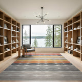 Wavy Multi-Color Stripe Area Rug