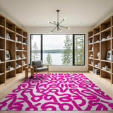 Wavy Pink Letters Area Rug