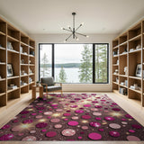 Sparkling Pink Glitter Circle Area Rug