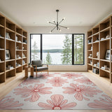 Blush Pink Floral Repeat Area Rug