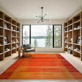 Vibrant Orange Geometric Area Rug