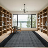Black and White Black White Dotted Grid Geometric Area Rug