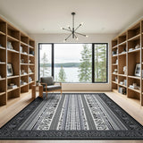 Heritage Tribal Heritage Tribal Black White Geometric Rug